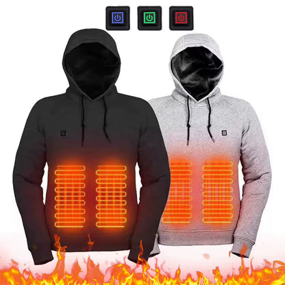 Stay Warm and Stylish This Winter with Our Unisex Heated Hoodies - USB Rechargeable, 5 Heating Zones for Ultimate Comfort!