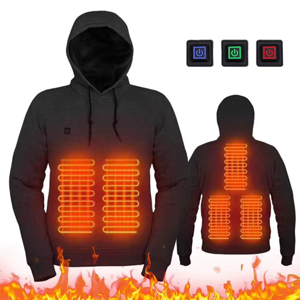 Stay Warm and Stylish This Winter with Our Unisex Heated Hoodies - USB Rechargeable, 5 Heating Zones for Ultimate Comfort!